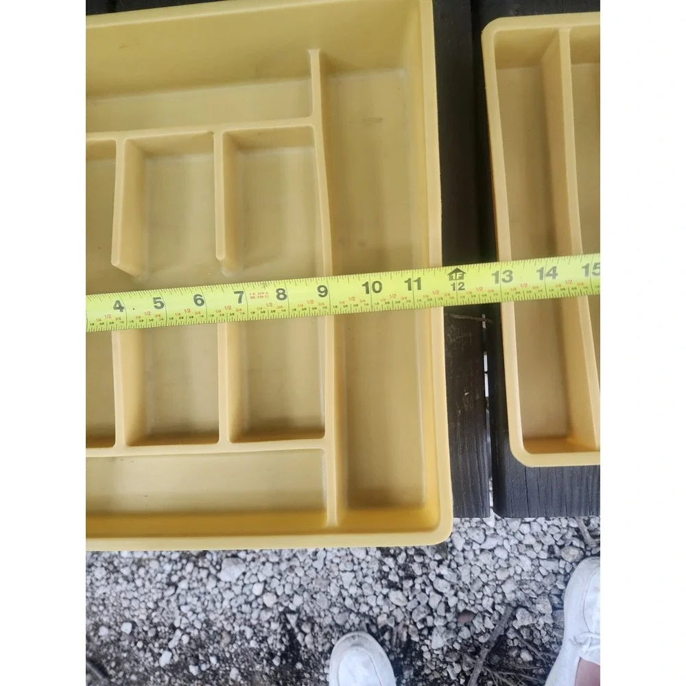 Vintage Set Of 2 Rubbermaid Party Plan Utensil Cutlery Drawer Organizer Gold